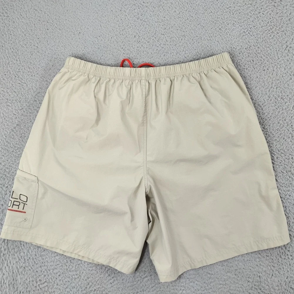Polo Sport Board Shorts Mens XL Beige Mesh Lined Pocket Elastic Waist Drawstring